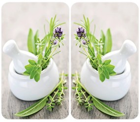 Szklane płyty ochronne HERB GARDEN na kuchenkę – 2 sztuki, WENKO