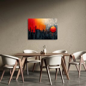 Obraz na szkle - Abstrakcyjny obraz miasta (70x50 cm)