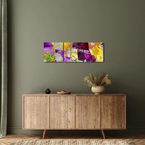 Obraz abstrakcji - malarstwo (z zegarem) (90x30 cm)