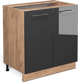 Szafki kuchenne antracyt wysoki połysk 80x51.6x82 fame-line