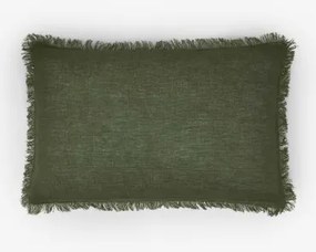 Prostokątny Poduszka 40x60 Cm Z Lnu Glenfern Intensywny Verde Olive - Sklum