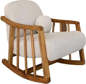 Elegancki fotel, biały, 72 x 60 x 52 cm | Stelaż: 100% drewno grabowe, tkanina: 100% poliester | Wygodna tapicerka piankowa, idealna do