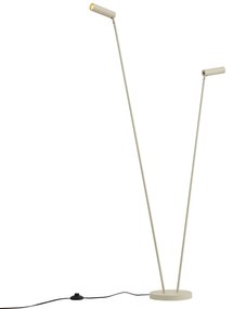 Nowoczesna lampa podłogowa beżowa 2-źródła światła GU10 35mm - Thomas Nowoczesny Oswietlenie wewnetrzne