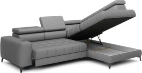 Narożnik BAGGIO Prawostronny z funkcją spania, wolnostojący tkanina LETTO 88 Szary WERSAL