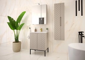 Zestaw mebli łazienkowych z umywalką i lustrem Aspen 30 cashmere/czarny