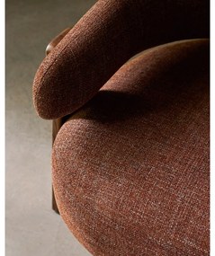 Brązowy fotel z tkaniny szenilowej Granite – Kave Home