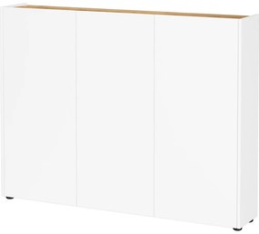 Biała szafka w dekorze dębu 138x105x25 cm Libbiano – Germania