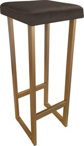 Hoker ALEX krzesło barowe tkanina Welur podstawa metalowa : Kolor Stelaża - Złoty, Kolor tkaniny - VELVET - MG05, Wysokość - 90 cm