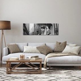 Obraz kobiety (z zegarem) (90x30 cm)