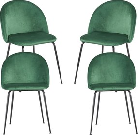 Zestaw 4 Krzese Black Dalnia Aksamitne