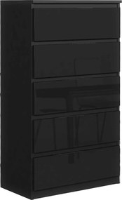 Komoda NUDO 70 cm do Salonu Sypialni 5 Szuflad Czarny