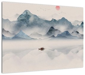 Obraz na szkle - Dolina Gór Błękitnych (70x50 cm)