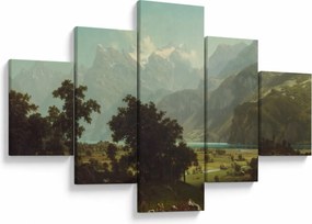 Obraz - Albert Bierstadt, Lake Lucerne, reprodukcje (125x70 cm)