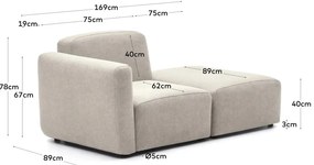 Beżowy szezlong Neom – Kave Home