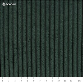 Ciemnozielone tapicerowane łóżko dwuosobowe ze schowkiem i stelażem 180x200 cm Mattis Cord – Meise Möbel