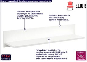 Biała minimalistyczna półka ścienna - Zena