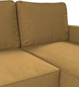 Pokrowiec na sofę Backabro rozkładaną z leżanką kolor żółty tkanina strukturalna