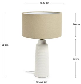 Biała lampa stołowa z tekstylnym kloszem (wys. 58 cm) Mijal – Kave Home