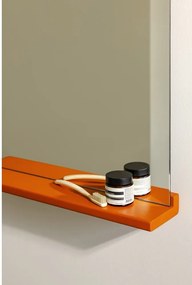 Lustro z półką z drewnianą ramą ścienne 50x75 cm Lun – noo.ma