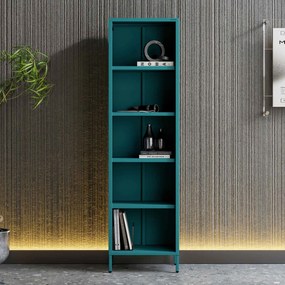 Regał na książki MARIO, 500 x 1800 x 350 mm, Modern: morski