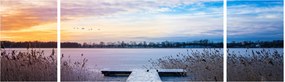 Obraz - Zamarznięte jezioro, Ełk, Mazury, Polska (170x50 cm)