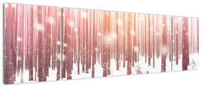 Obraz - Zebra w śnieżnym lesie (170x50 cm)