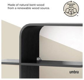 Czarna wielopoziomowa półka z litego drewna kauczukowego 62 cm Montage – Umbra