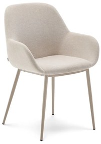 Kremowy tapicerowany fotel jadalniany Konna – Kave Home
