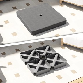 Outsunny Ciężarki do podstawy parasola, Wodoodporne, Napełnialne piaskiem, Plastik, 89D x 89S x 10,5W cm, Czarny