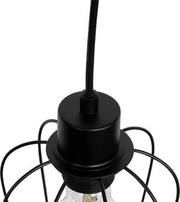 Inteligentna lampa wisząca czarna z drewnem, w tym 4 WiFi A60 - Stronk