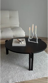 Czarny okrągły stolik z litego drewna sosnowego ø 80 cm Sticks – Karup Design