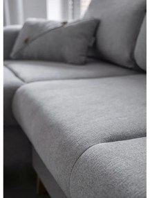 Jasnoszary narożnik rozkładany Miuform Scandic Lagom, lewostronny