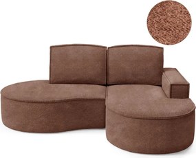 Narożnik MOLLY Prawostronny bez funkcji spania, wolnostojący tkanina ABRIAMO 12 Miedziany