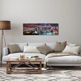 Obraz - Nowy Jork, Manhattan (z zegarem) (90x30 cm)