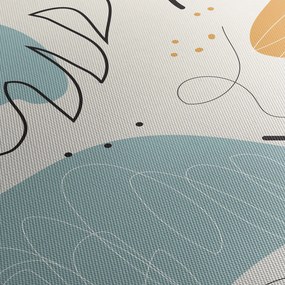 Obraz - ilustracja liścia (z zegarem) (90x30 cm)