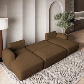 Masseno Narożnik SAVONA z funkcją spania i pojemnikiem na pościel Narozniki U, Rozkładana sofa - Brąz, NOW OR NEVER 56