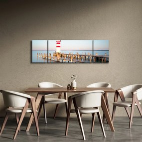 Obraz latarni morskiej o świcie (170x50 cm)