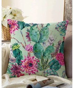 Zielona poszewka na poduszkę z domieszką bawełny Minimalist Cushion Covers Cactus, 55x55 cm