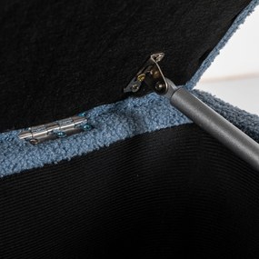 HOMCOM Ławka tapicerowana z miejscem do przechowywania, Wygląd kaszmiru, do 120 kg, Stelaż drewniany, 95 x 38 x 45 cm, Niebieski