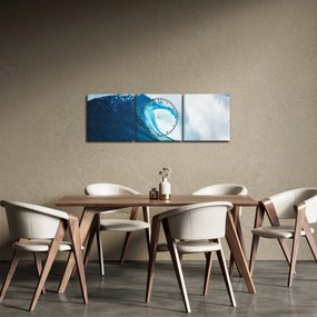 Obraz - Fala oceaniczna (z zegarem) (90x30 cm)