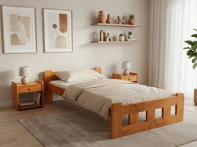 Łóżko Naomi podwyższone 90 x 200 cm, olcha Stelaż: Ze stelażem listwowym rolowanym, Materac: Materac Sommera