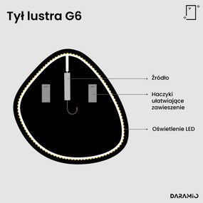Nietypowe lustro łazienkowe z oświetleniem LED G6