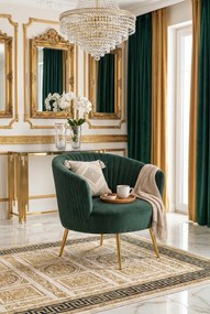 Zielony klubowy fotel muszelka D4-D34