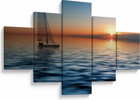 Obraz - Żaglówki na morzu (125x70 cm)
