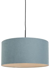 Lampa wisząca czarna z niebieskim kloszem 50 cm - Combi 1 Nowoczesny Oswietlenie wewnetrzne