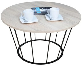 Stolik kawowy w stylu industrialnym dąb sonoma F2-D72