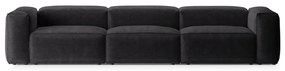 Ciemnoszara sztruksowa sofa 364 cm Bergamo – Cosmopolitan Design