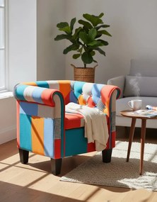 Fotel patchworkowy chesterfield M6-R69