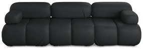 Czarna sofa modułowa z imitacji skóry 285 cm Lokua – Makamii
