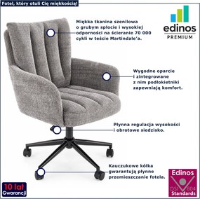 Popielate nowoczesne krzesło obrotowe biurowe G6-S94